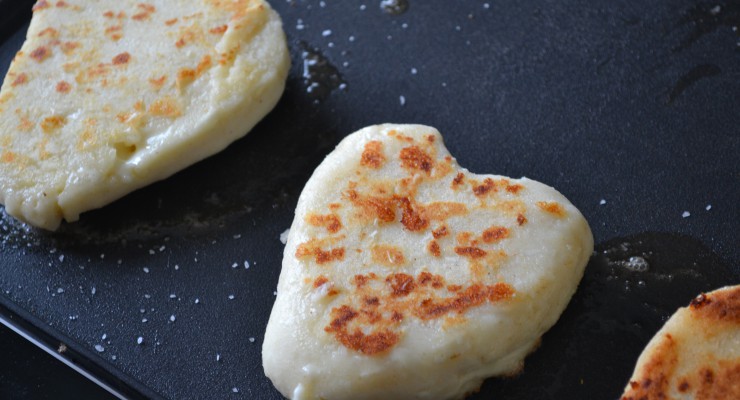 Heart shaped arepa